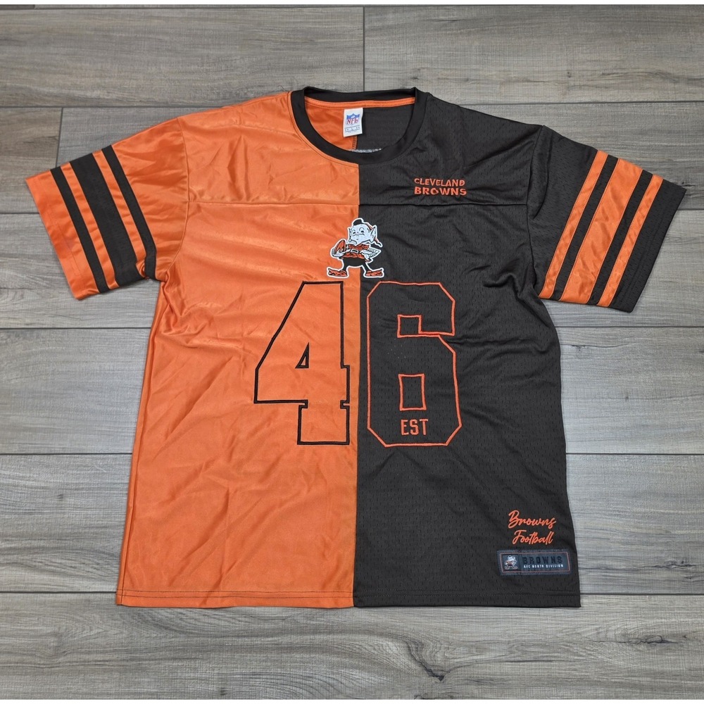 Cleveland Brown NFL Orange and Black Brownie the Elf Jersey Size Large